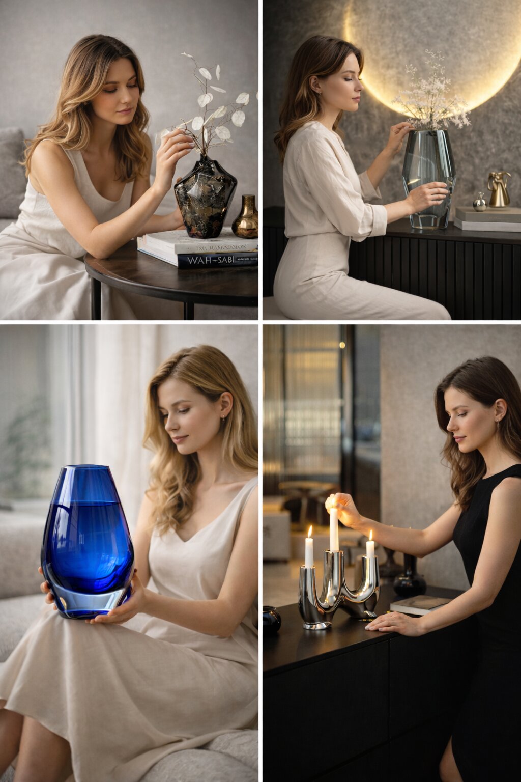 статуэтка в композиции с книгами и декором — деталь композиции